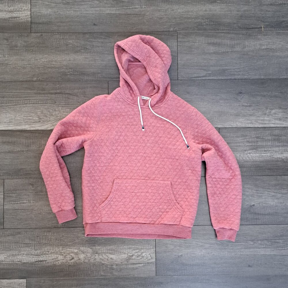 Marine Layer Corbet pink heather quilted hoodie